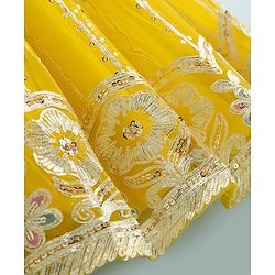Babyhug Woven Half Sleeves Sequinned & Embroidered Choli Lahenga Set with Dupatta - Yellow