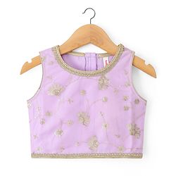 Babyhug Net Woven Sleeveless Woven Lehenga Choli Set & Dupatta With Sequin Detailing - Lavender
