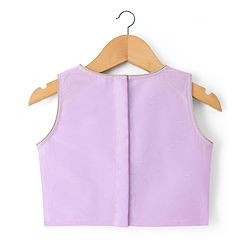 Babyhug Net Woven Sleeveless Woven Lehenga Choli Set & Dupatta With Sequin Detailing - Lavender