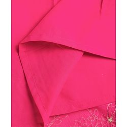 Babyhug Chanderi Woven Sleeveless Choli Lehenga Set & Dupatta With Sequin Detailing - Fuschia