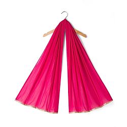 Babyhug Woven Half Sleeves Floral Embroidered & Printed Pattu Pavada Lehenga Choli Set With Dupatta - Yellow & Fuchsia