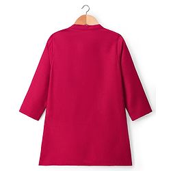 Babyhug Cotton Blend Woven Full Sleeves Kurta Pyjama Set With Nehru Jacket - Red