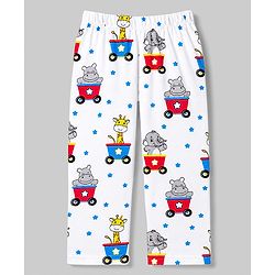 Babyhug Cotton Knit Full Sleeves Shirt & Pyjama Night Suit With Animal Print - White