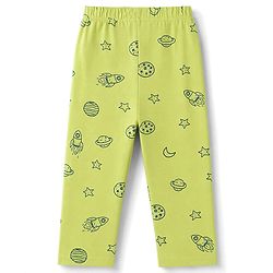 Babyhug Cotton Knit Full Sleeves Shirt & Pyjama Co-ords Night Suit With Star Print - Green