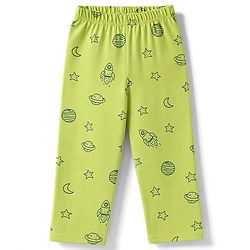 Babyhug Cotton Knit Full Sleeves Shirt & Pyjama Co-ords Night Suit With Star Print - Green