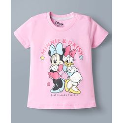 Babyhug Disney Single Jersey Knit Half Sleeves T-Shirts with Minnie & Friends Graphics Pack of 2 - Multicolor