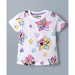 Babyhug Disney Single Jersey Knit Half Sleeves T-Shirts with Minnie & Friends Graphics Pack of 2 - Multicolor
