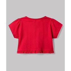Babyhug Cotton Woven Floral Printed Frock with Half Sleeves Shrug - White & Red