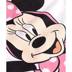 Babyhug Disney Single Jersey Knit Half Sleeves T-Shirt & Shorts Night Suit With Minne Mouse Graphic & Polka Dot Print - Pink