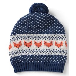 Babyhug Organic 100% Cotton Knit Woollen Cap & Mittens With Heart Design Navy Blue - Diameter 12 cm