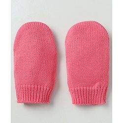 Babyhug Organic 100% Cotton Knit Woollen Caps and Set With Polka Design Pink - Diameter 14 cm