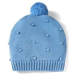 Babyhug 100% Cotton Knit Woollen Cap & Mittens Set With Embroidery Light Blue - Diameter 13.5 cm