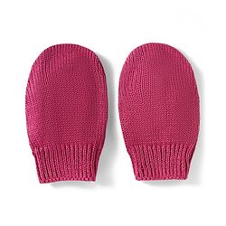 Babyhug 100% Cotton Knit Woollen Cap & Mittens Set With Embroidery Wine - Diameter 14 cm