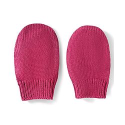 Babyhug 100% Cotton Knit Woollen Cap & Mittens Set With Embroidery Wine - Diameter 14 cm