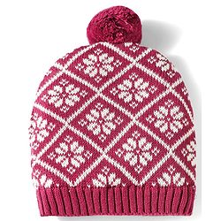 Babyhug 100% Cotton Knit Woollen Cap & Mittens Set With Floral Design Wine - Diameter 14.5 cm