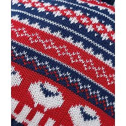 Babyhug Organic 100% Cotton Knit Woollen Caps and Sets With Geometric Design Navy Blue - Diameter 14 cm