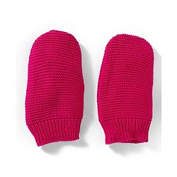 Babyhug 100% Cotton Knit Woollen Cap & Mittens With Bear Embroidery Fuchsia - Diameter 15 cm