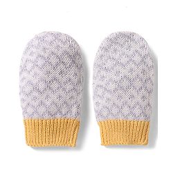 Babyhug 100% Cotton Knit Woollen Cap & Mittens With Geometric Design Grey- Diameter 12 cm
