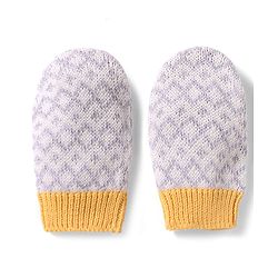 Babyhug 100% Cotton Knit Woollen Cap & Mittens With Geometric Design Grey- Diameter 12 cm