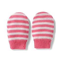 Babyhug 100% Cotton Knit Woollen Cap & Mittens With Bow Design Pink- Diameter 10 cm
