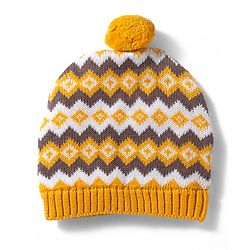 Babyhug 100% Cotton Sweater Knit Woollen Cap & Mittens Mustard - Diameter 15 cm