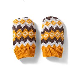 Babyhug 100% Cotton Sweater Knit Woollen Cap & Mittens Mustard - Diameter 15 cm