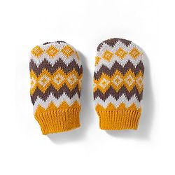 Babyhug 100% Cotton Sweater Knit Woollen Cap & Mittens Mustard - Diameter 15 cm