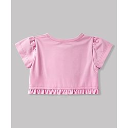 Babyhug Poplin Woven Floral Printed Frock with Half Sleeves Shrug & Headband- White & Pink