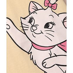 Babyhug Disney Single Jersey Knit Half Sleeves T-Shirt & Shorts  Night Suit with Marie Graphics - Peach