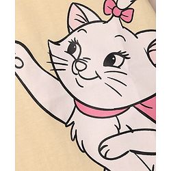 Babyhug Disney Single Jersey Knit Half Sleeves T-Shirt & Shorts  Night Suit with Marie Graphics - Peach