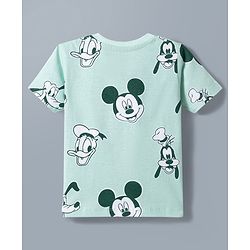 Babyhug Disney Single Jersey Knit Half Sleeves Round Neck T-Shirt With Mickey Mouse Graphics Pack of 2 - White