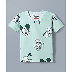 Babyhug Disney Single Jersey Knit Half Sleeves Round Neck T-Shirt With Mickey Mouse Graphics Pack of 2 - White