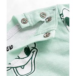 Babyhug Disney Single Jersey Knit Full Sleeves T-Shirt & Pyjama Night Suit With Mickey Mouse Print - Light Green