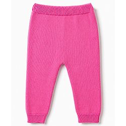 Babyhug Knit Organic 100% Cotton Full Sleeves Butterfly Designed Front Open Sweater Set with Cap - Pink