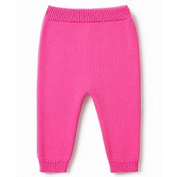 Babyhug Knit Organic 100% Cotton Full Sleeves Butterfly Designed Front Open Sweater Set with Cap - Pink