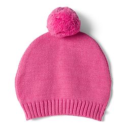 Babyhug Knit Organic 100% Cotton Full Sleeves Butterfly Designed Front Open Sweater Set with Cap - Pink
