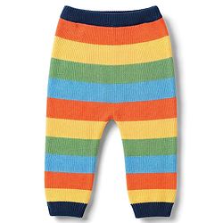 Babyhug Organic 100% Cotton Knit Full Raglan Sleeves Colour Block Striped & JCB Designed Sweater Set With Cap- Sky