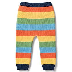 Babyhug Organic 100% Cotton Knit Full Raglan Sleeves Colour Block Striped & JCB Designed Sweater Set With Cap- Sky