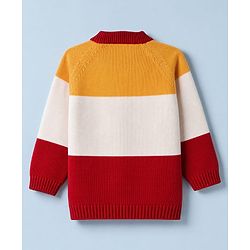 Babyhug 100% Cotton Knit Full Sleeves Dear Applique Sweater Set with Cap - Red