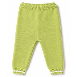 Babyhug Organic 100% Cotton Knit Full Sleeves Striped & Zebra Designed Sweater Set With Cap- Lime Green