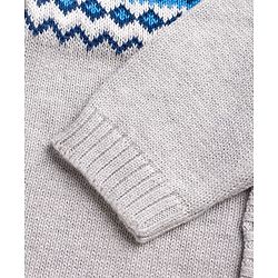 Babyhug 100% Cotton Knit Full Raglan Sleeves Penguin Designed Sweater Set with Cap - Navy & Grey