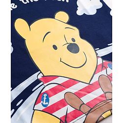 Babyhug Disney Cotton Knit Half Sleeves T-Shirt With Winnie The Pooh Graphic - Navy Blue