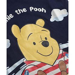 Babyhug Disney Cotton Knit Half Sleeves T-Shirt With Winnie The Pooh Graphic - Navy Blue