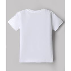Babyhug Disney 100% Cotton Knit Half Sleeves T-Shirt With Mickey Mouse Graphic - White