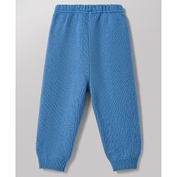 Babyhug Knitted Full Sleeves Striped & Car Designed Sweater Set - Blue