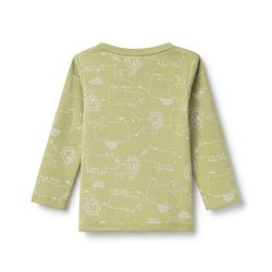 Babyhub 100% Cotton Interlock Knit Full Sleeves Stripped Jhablas with Hippo Elephant Lion Print Pack of 3 - Dark Red, Limegreen & Cream
