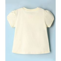 Babyhug Disney Cotton Knit Half Sleeves T-Shirts with Minnie Mouse Print Pack of 2  - White & Yellow
