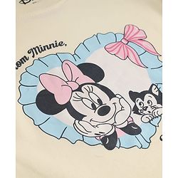 Babyhug Disney Cotton Knit Half Sleeves T-Shirts with Minnie Mouse Print Pack of 2  - White & Yellow