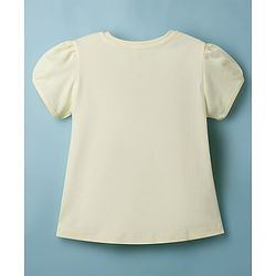 Babyhug Disney Cotton Knit Half Sleeves T-Shirts with Minnie Mouse Print Pack of 2  - White & Yellow