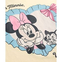Babyhug Disney Cotton Knit Half Sleeves T-Shirts with Minnie Mouse Print Pack of 2  - White & Yellow